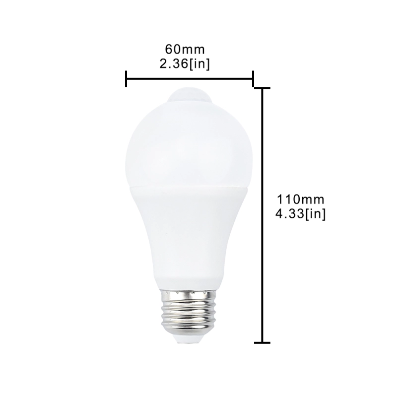 7W E26 Motion Sensor LED Light Bulbs - A19 Smart PIR Sensor LED Bulbs E26 Medium Base Automatic Dusk to Dawn Security Light
