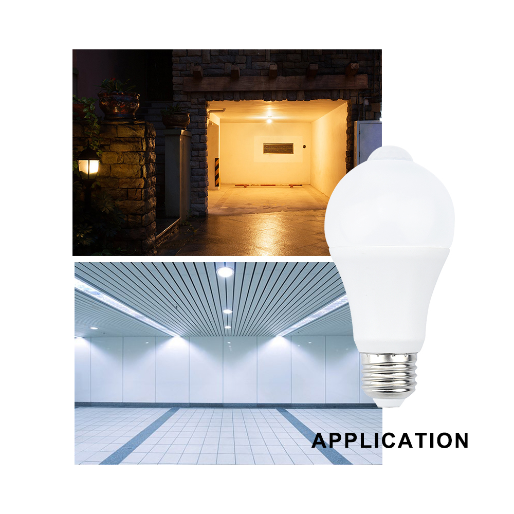 7W E26 Motion Sensor LED Light Bulbs - A19 Smart PIR Sensor LED Bulbs E26 Medium Base Automatic Dusk to Dawn Security Light