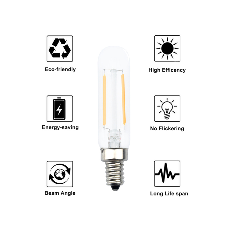 Candelabra Base E12 LED Light Bulbs, T6 LED Bulb Tubular Filament Candle Base LED Bulb, E12 Edison Bulb Replace E12 20W Incandescent