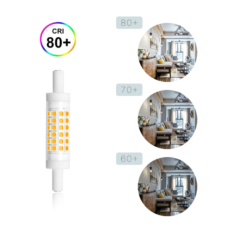 Dimmable R7S LED Bulb 78mm (3'') - 5W T3 Double Ended J Type J78 LED Flood Light  45W Halogen