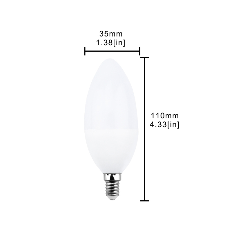 Bluetooth Smart LED Light Bulb - 5W B10 E12 Candelabra Mesh Bulb - 120V Dimmable Night Light 2700K-6500K Color Choice