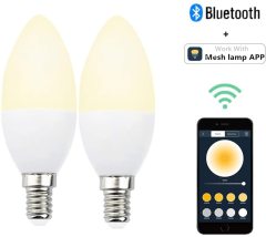 E14 LED Bluetooth Lampe Dimmbar Smart Birne 5W 350lm Bettlampe AC 220V 2700K-6500K Leuchtmittel Steuerbar via Mesh Lamp App