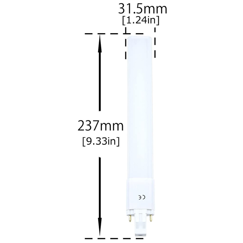 8W GX23 2-Pin LED PL Retrofit Lamp LED PL Horizontal Recessed Light Bulb (2-Pack)