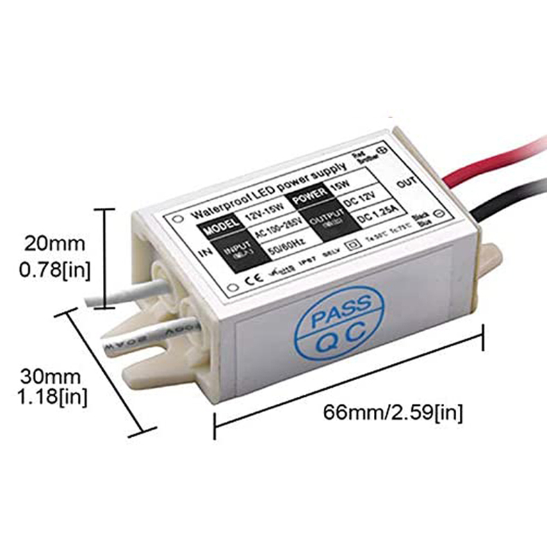 15W LED Power Supply Driver Transformer 120V AC to 12V DC Converter (2-Pack)