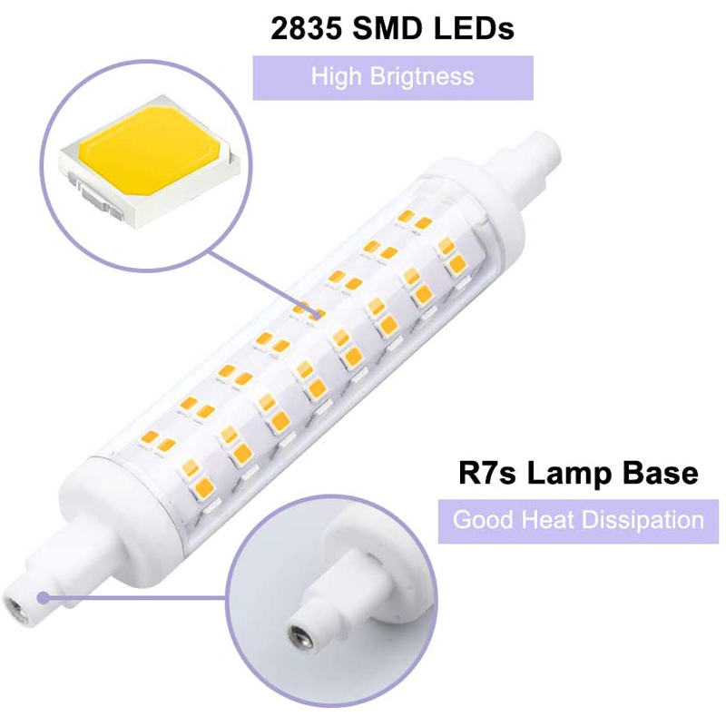 10W R7s LED Linear Light Bulb 118mm Floodlight 80W R7s J118 Halogen Bulb Replacement (2-Pack)