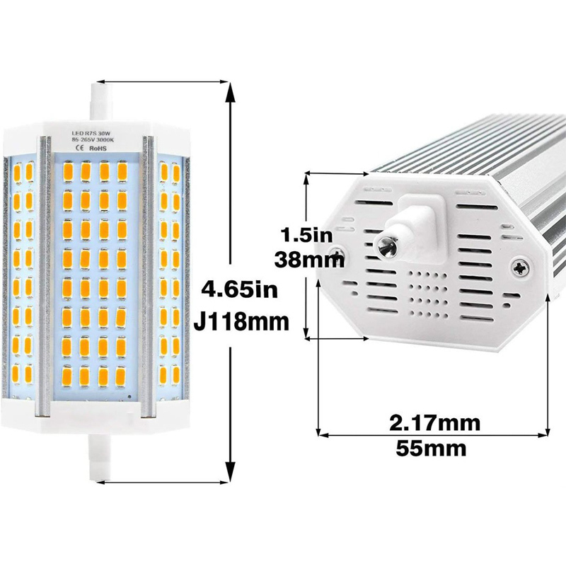 30W Dimmable R7s Linear LED Light Bulb 118mm J-Type J118 R7s LED Floodlight Bulb (1-Pack)
