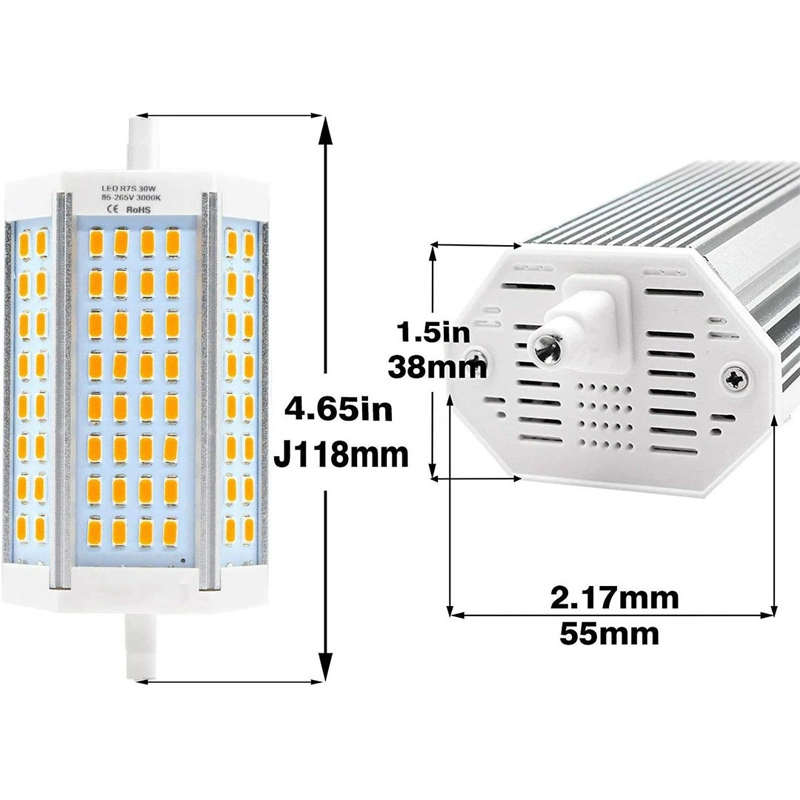 30W Dimmable R7s Linear LED Light Bulb 118mm J-Type J118 R7s LED Floodlight Bulb (1-Pack)