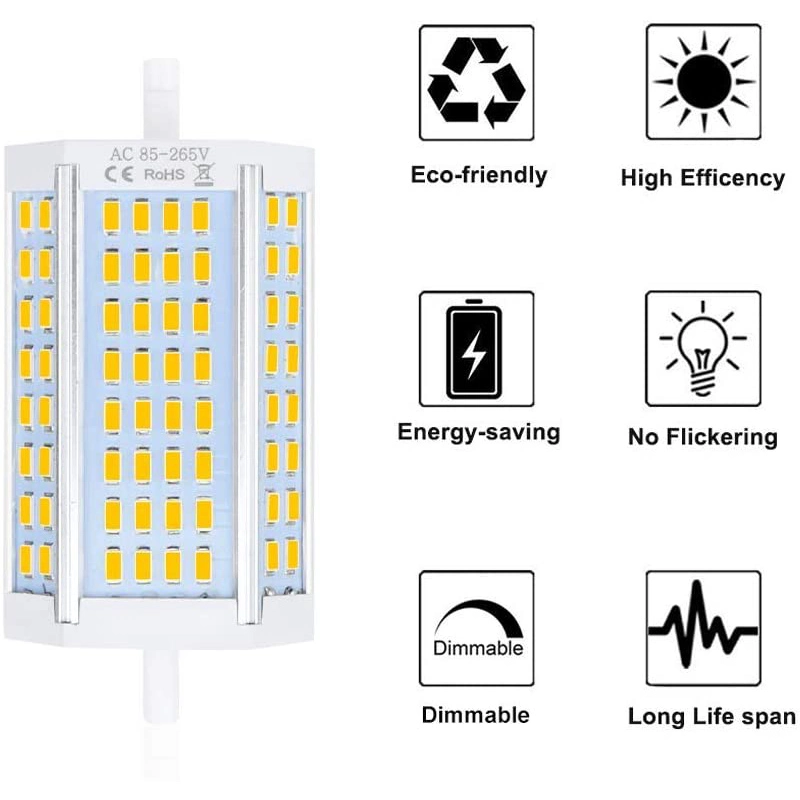 30W Dimmable R7s Linear LED Light Bulb 118mm J-Type J118 R7s LED Floodlight Bulb (1-Pack)