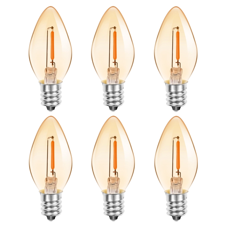 0.5W E14 C7 Ultra Warm White 2200K Vintage Filament Night Light Bulb (6 packs)