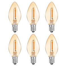 0.5W E14 C7 Ultra Warm White 2200K Vintage Filament Night Light Bulb (6 packs)