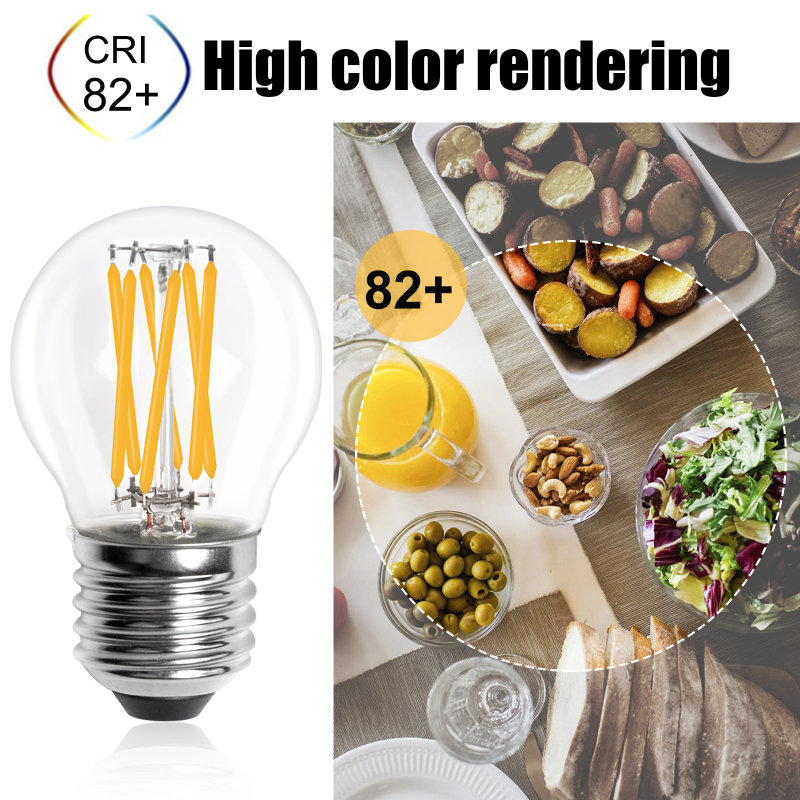 6W E27 G45/P45 ES LED Classic LED vintage Filament light Bulb, 60W Equivalent,(4 packs)