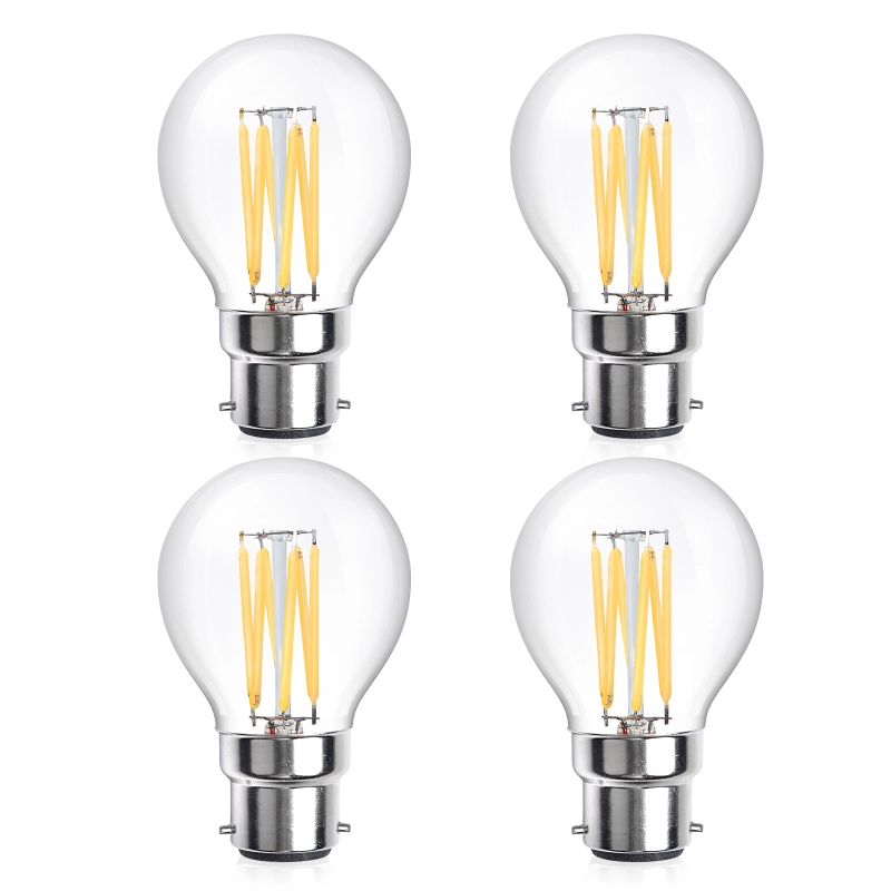 5.8W Dimmable G45 B22 Mini Globe Bayonet Clear Light Vintage Light Bulbs,  40W Halogen Equivalent(4 packs)