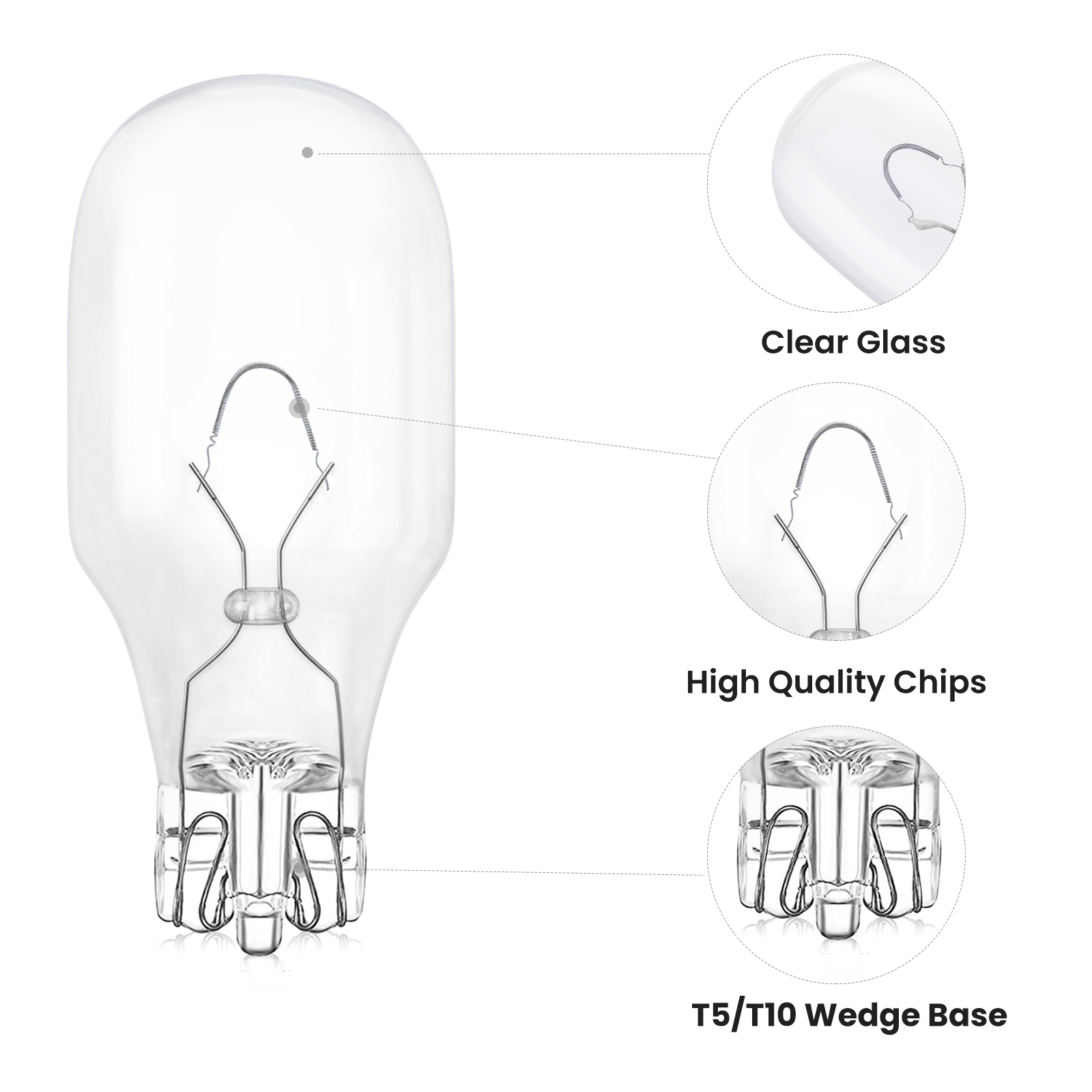 12V low voltage 7 Watt T5/T10 halogen Light Bulbs, Warm White 2700K for Outdoor Landscape(10 packs)