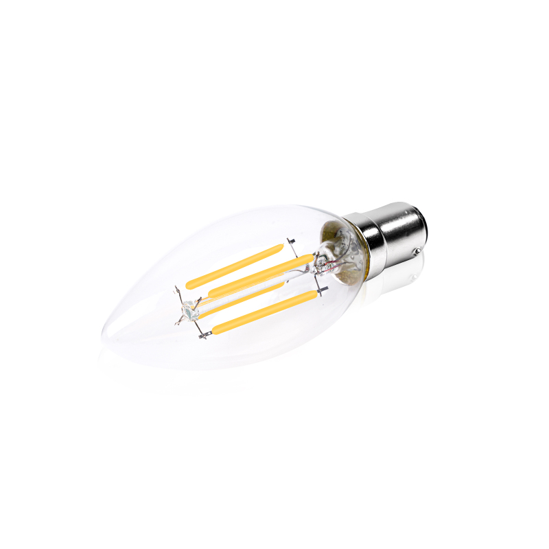 4W  B15 C35 LED Vintage Filament Light Bulbs Warm White 2700K, 40W Incandescent Equivalent(6 packs)
