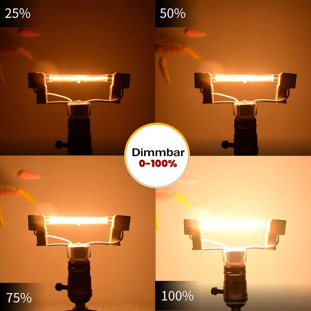 78mm 150W Dimmable J Type J78 Warm White 2800K 2100lm R7s Bulbs Halogen Rod Lamp (5 packs)