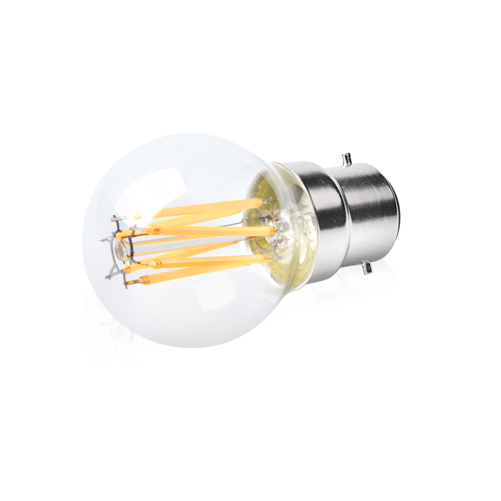 5.8W Dimmable G45 B22 Mini Globe Bayonet Clear Light Vintage Light Bulbs,  40W Halogen Equivalent(4 packs)