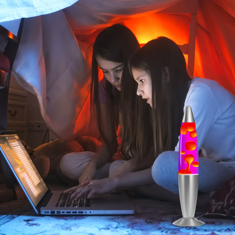 Decorative Lava Lamp in Red and Purple, with E14 R39 25W Halogen Bulb, EU Plug with Switch(1 pack)