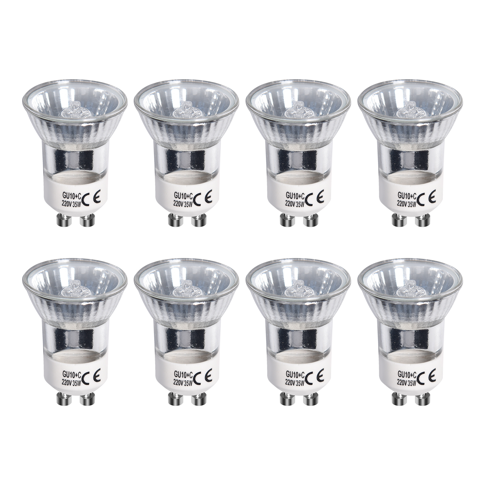Mini 35W GU10 Halogen Bulbs 200-240V (8 packs)