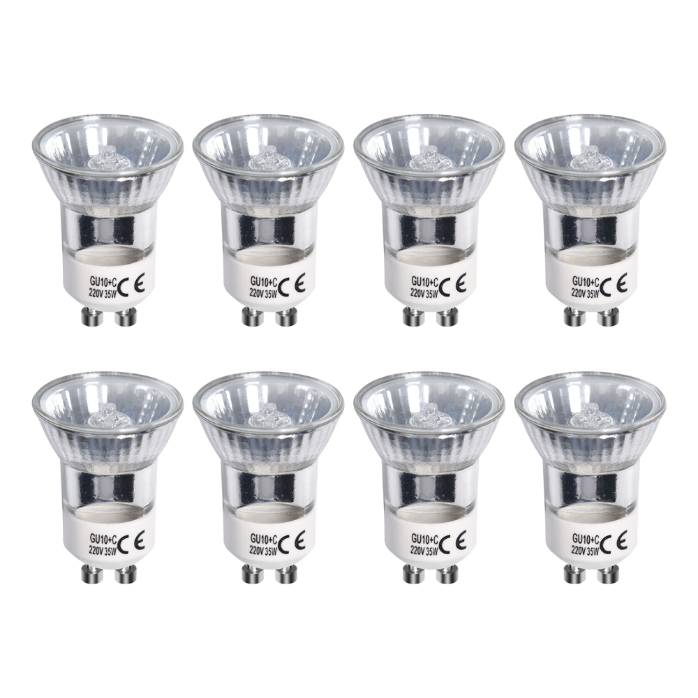 Mini 35W GU10 Halogen Bulbs 200-240V (8 packs)