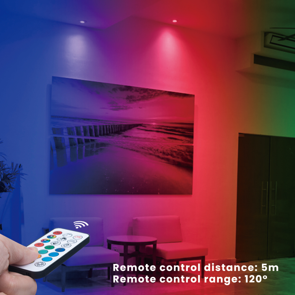 3W MR16 GU5.3  AC/DC 12V Dimmable Colours RGB LED Light Bulb with Remote Control Party(4 Packs)