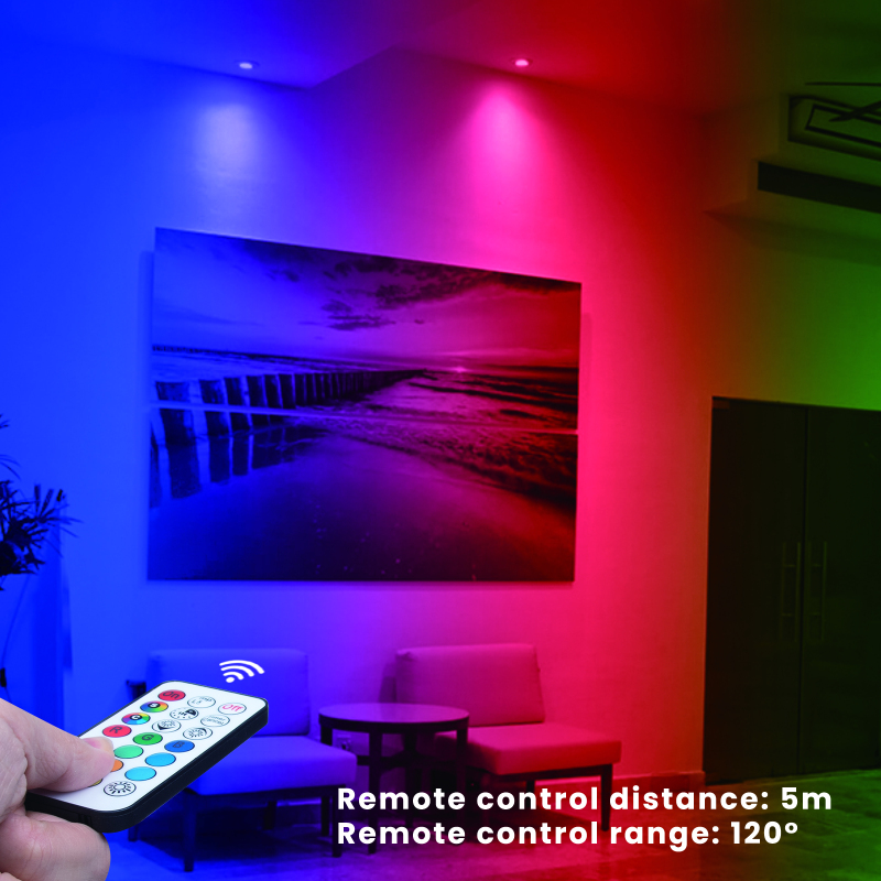 3W MR16 GU5.3  AC/DC 12V Dimmable Colours RGB LED Light Bulb with Remote Control Party(4 Packs)
