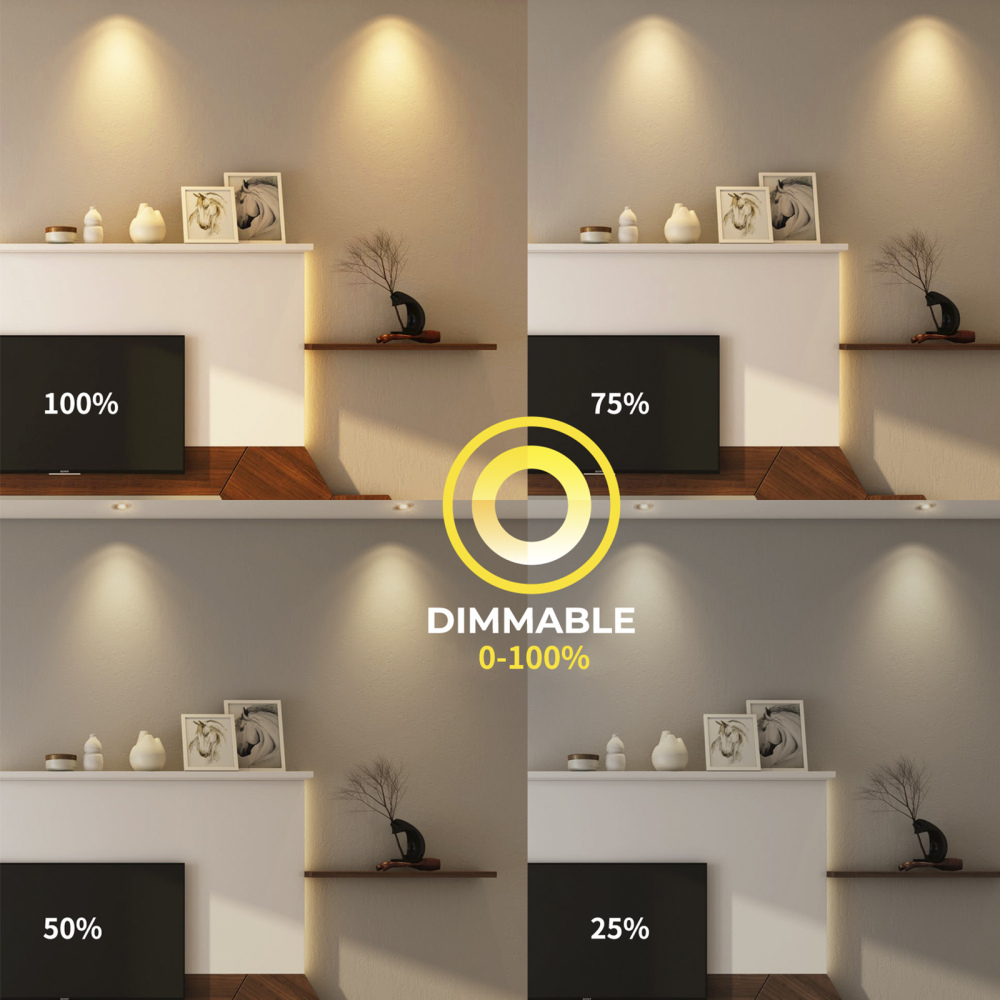 Dimmable 10W 2 Pin 12V MR11 GU4 Halogen Spotlight Bulbs Warm White 2800K 30° Beam Angle for Ceiling Light Downlight Lighting (4-Pack)