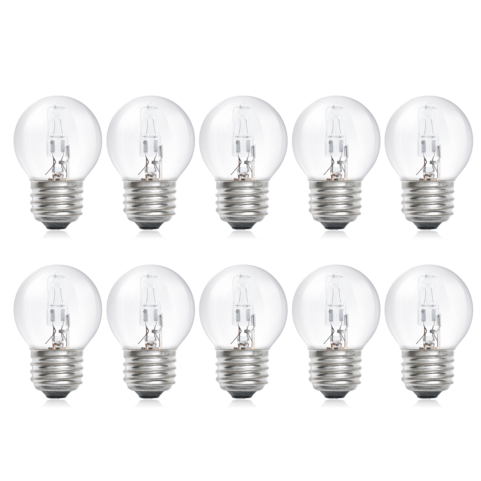 42W G45 E27 Dimmable Halogen Bulb, Classic Mini 2700K Warm White, for Ceiling Fans, Chandeliers, Pendant Lights (10-Pack)