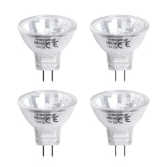 Dimmable 10W 2 Pin 12V MR11 GU4 Halogen Spotlight Bulbs Warm White 2800K 30° Beam Angle for Ceiling Light Downlight Lighting (4-Pack)