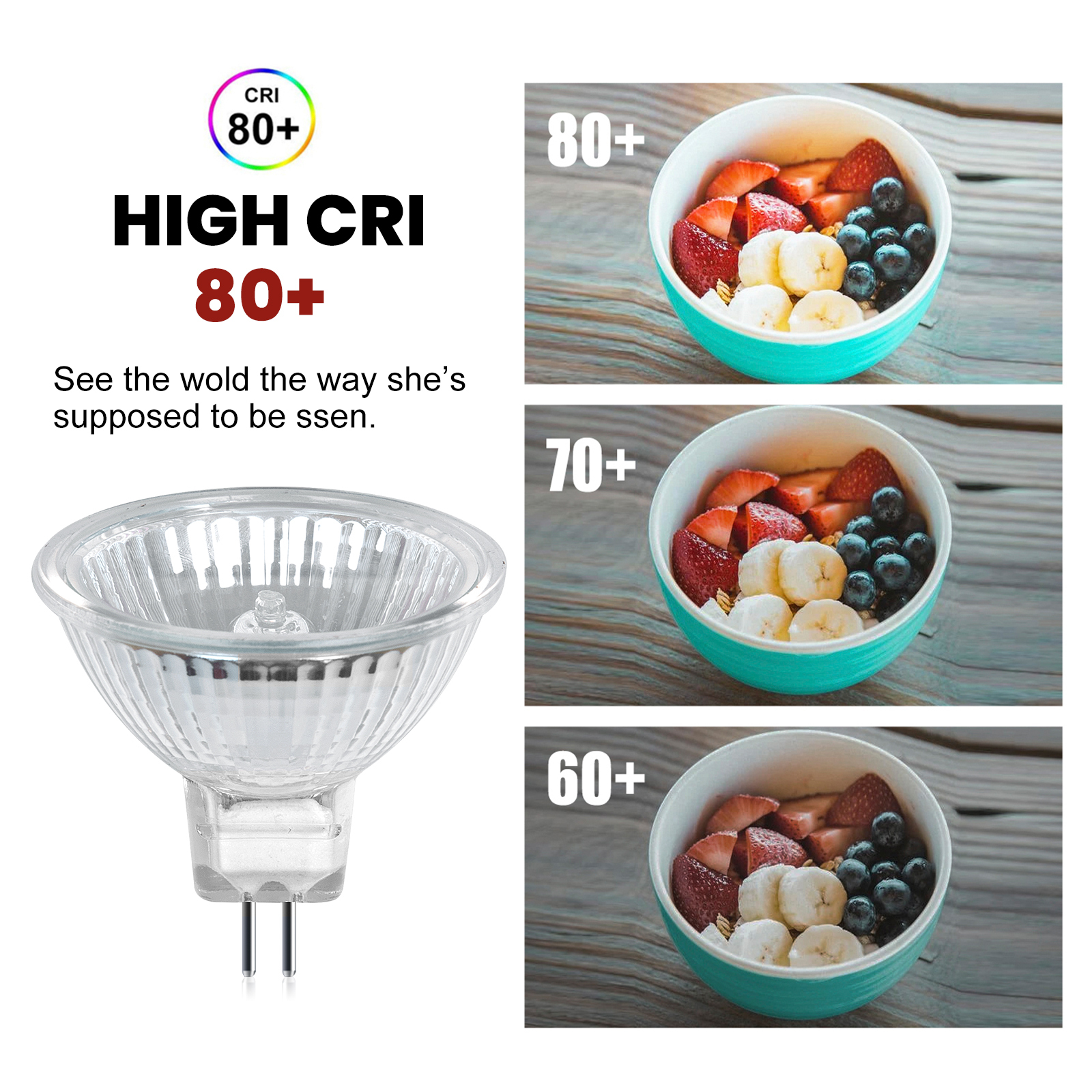 Dimmable 20W 2 Pin 12V MR16 GU5.3 Halogen Spotlight Bulbs Warm White 2800K 30° Beam Angle for Ceiling Light Downlight Lighting (8-Pack)