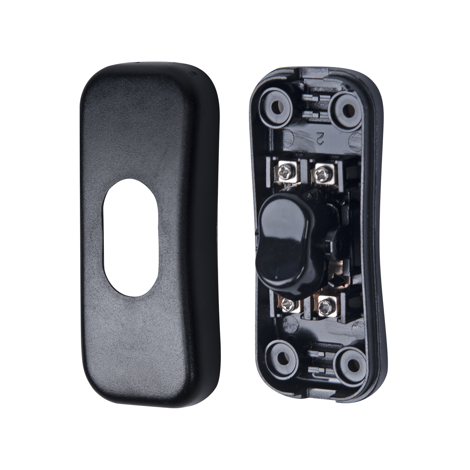 Inline Cord Switch Black 240V 2A Torpedo Switch Control Cable Line Switch Feed-Through Rocker Switch for Table Lamp Desk Light (3-pack)