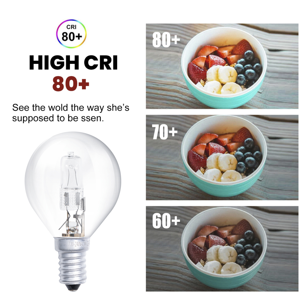 42W G45 E14 Dimmable Halogen Bulb, Classic Mini 2700K Warm White, for Ceiling Fans, Chandeliers, Pendant Lights (10-Pack)