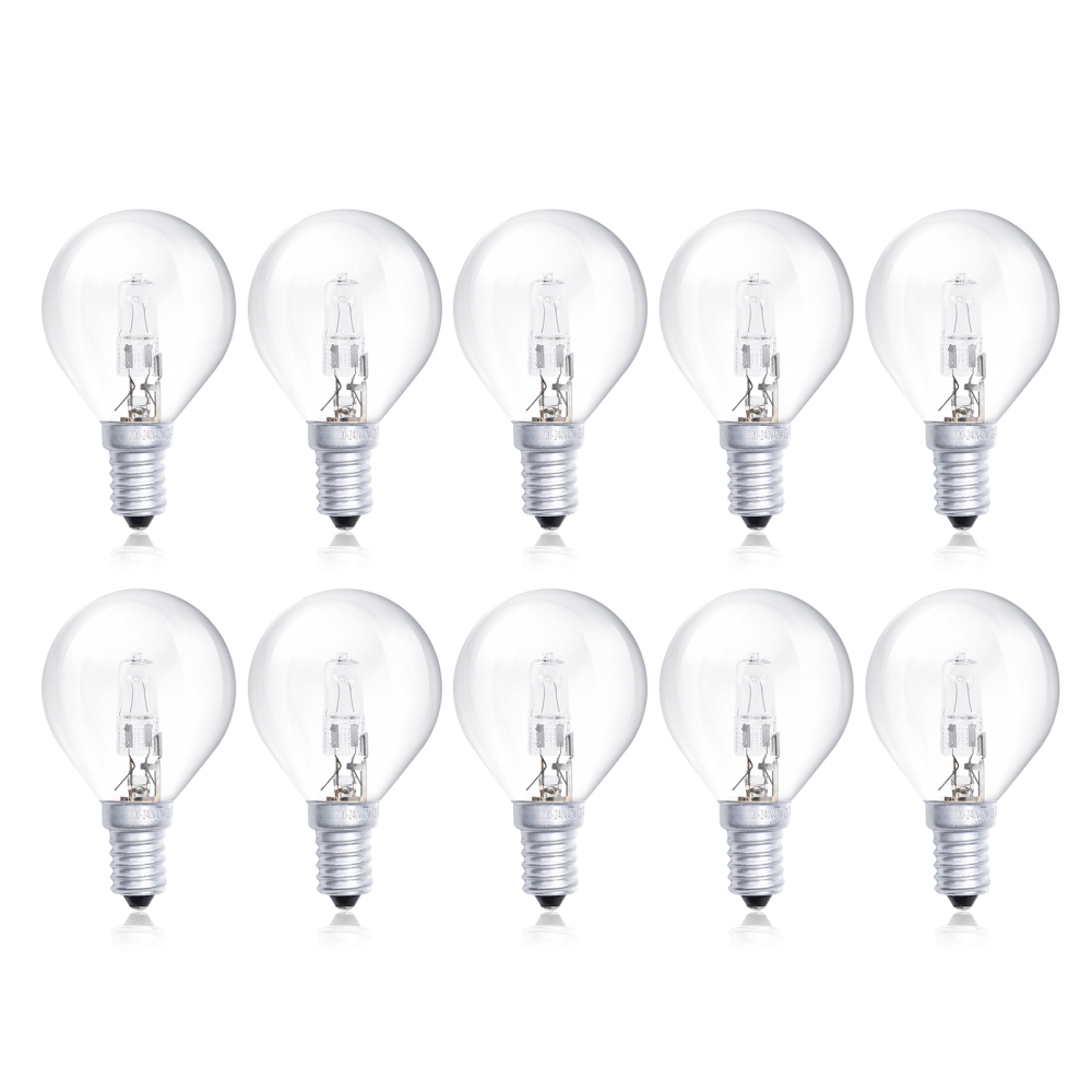 42W G45 E14 Dimmable Halogen Bulb, Classic Mini 2700K Warm White, for Ceiling Fans, Chandeliers, Pendant Lights (10-Pack)