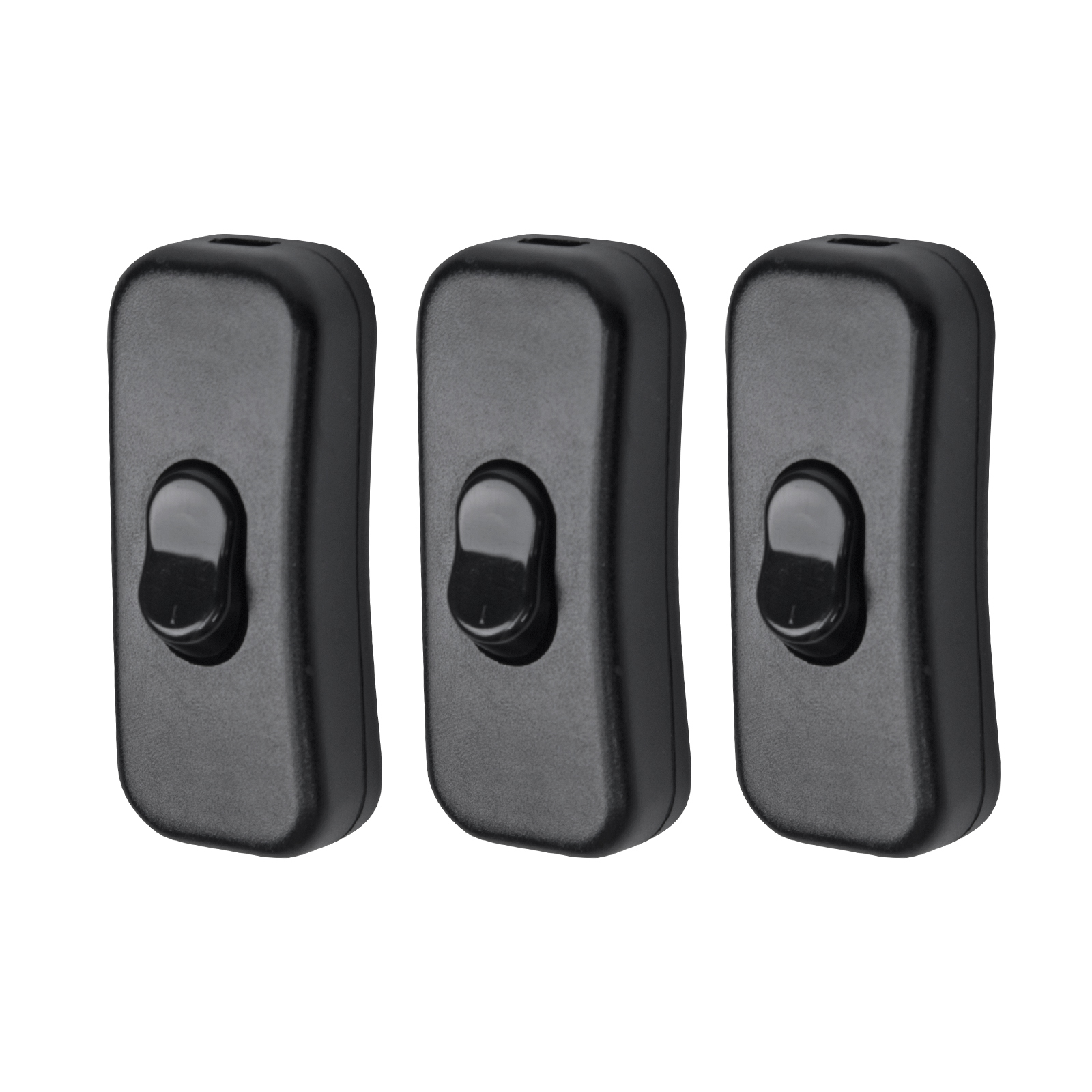 Inline Cord Switch Black 240V 2A Torpedo Switch Control Cable Line Switch Feed-Through Rocker Switch for Table Lamp Desk Light (3-pack)