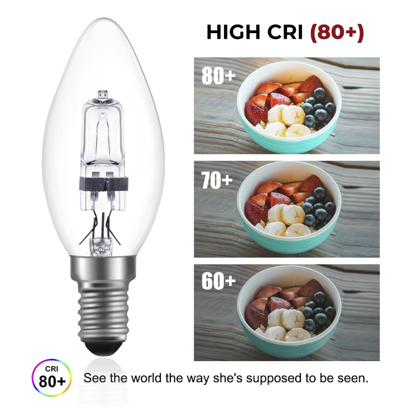 18W C35 E14 Dimmable Halogen Lamp Bulb 220V Bulb Warm White 3000K 360 Degree Angle (5-Pack)