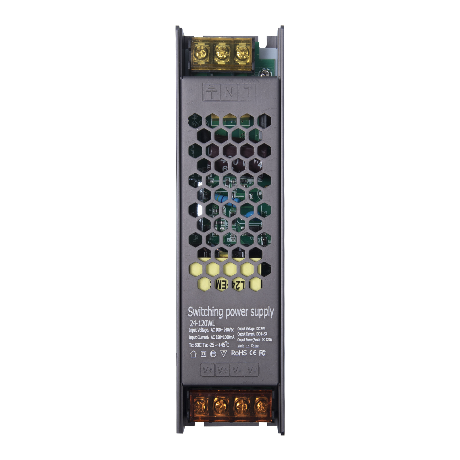 120W LED Power Supply, AC 100-240V to DC 24V LED Transformer for LED Strip Lights CCTV Computer Project LED Display（1-pack）