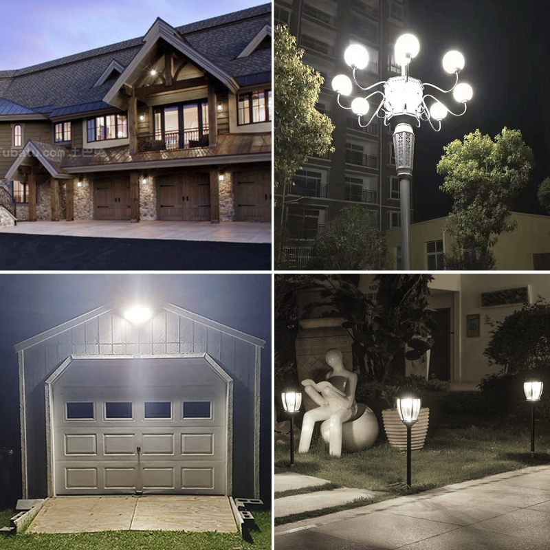 12W E27 Dusk to Dawn Outdoor LED Lights Sensor Bulbs, Automatic On/Off Lamps with 1000 lm, for Porch, Garage (2-pack)