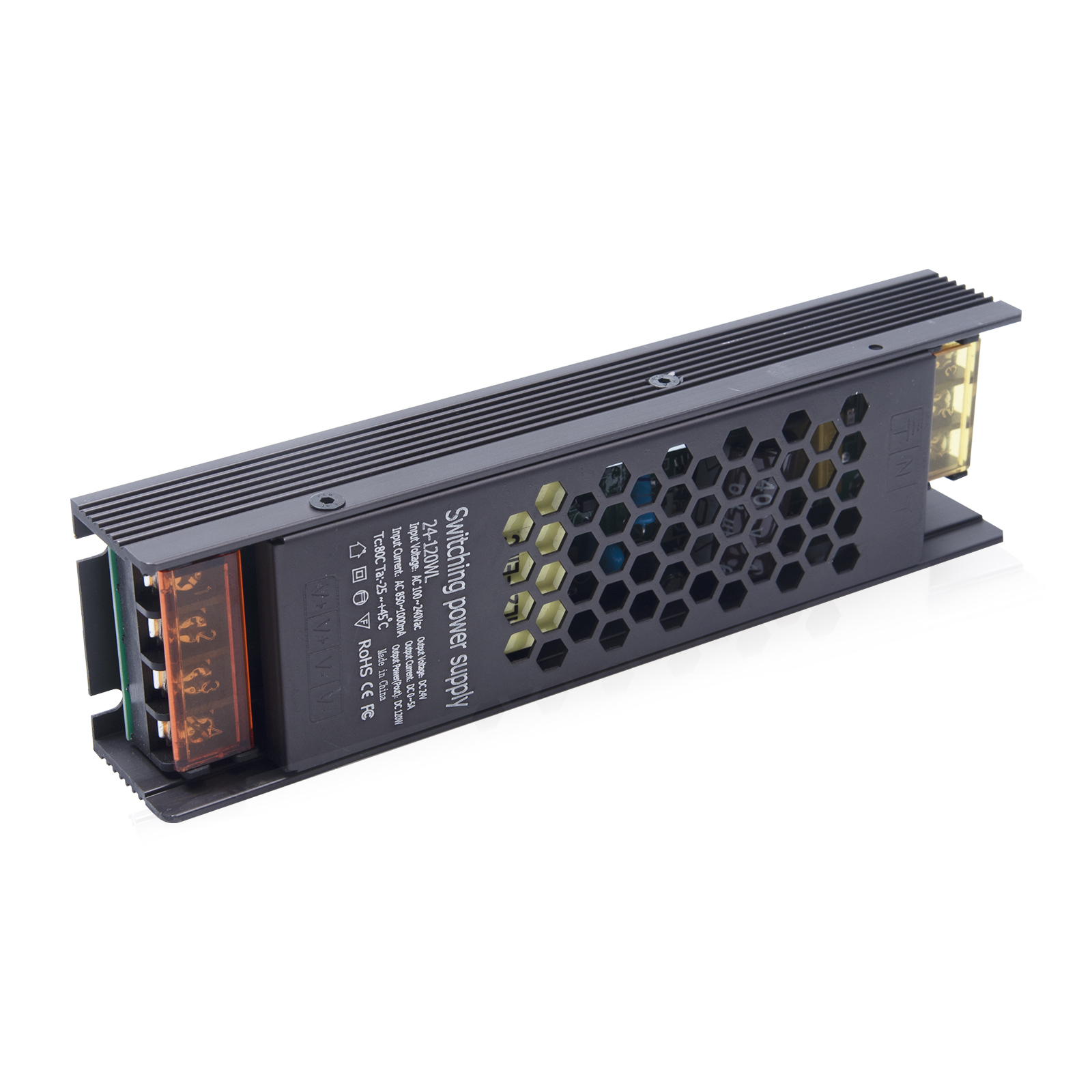 120W LED Power Supply, AC 100-240V to DC 24V LED Transformer for LED Strip Lights CCTV Computer Project LED Display（1-pack）