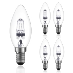 18W C35 E14 Dimmable Halogen Lamp Bulb 220V Bulb Warm White 3000K 360 Degree Angle (5-Pack)