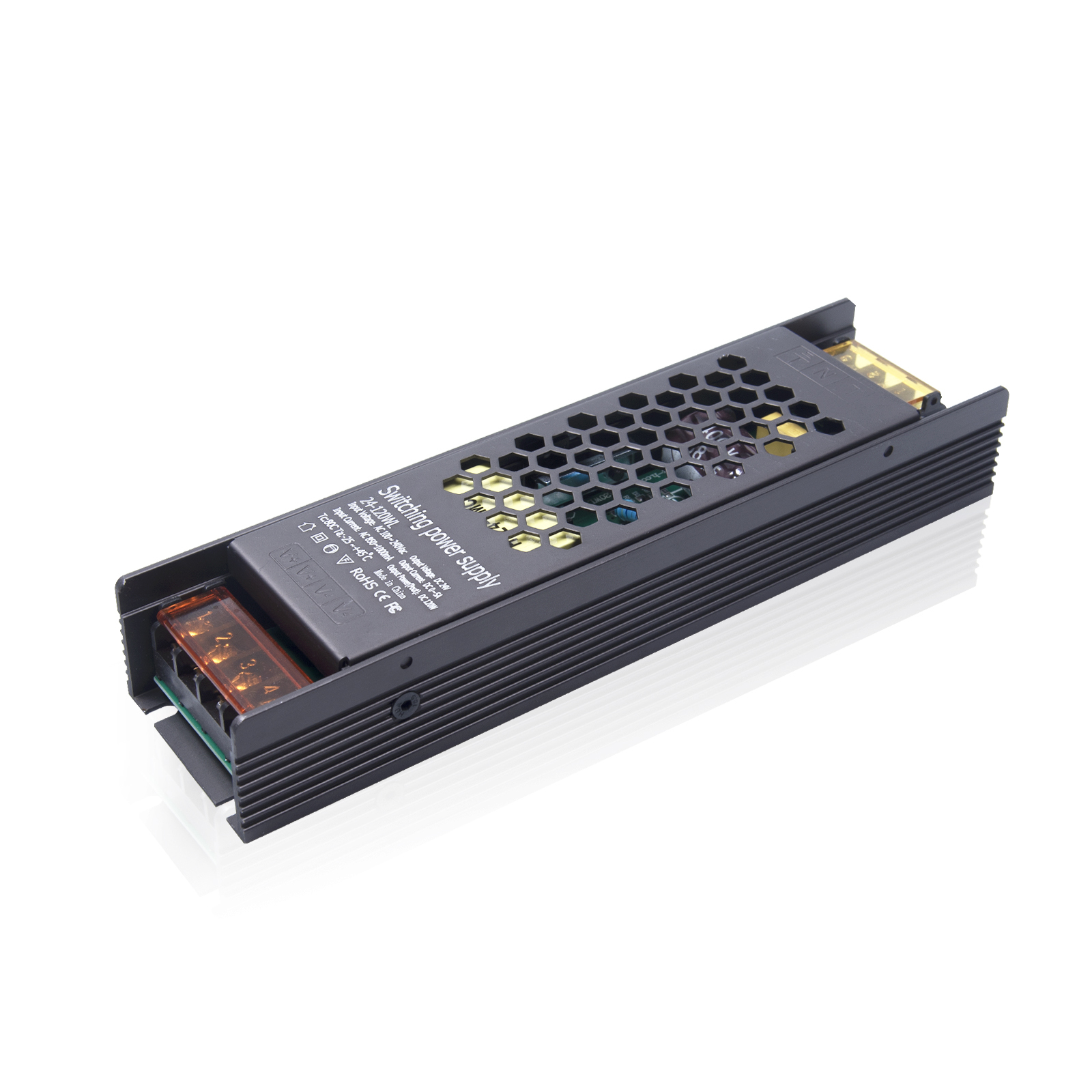 120W LED Power Supply, AC 100-240V to DC 24V LED Transformer for LED Strip Lights CCTV Computer Project LED Display（1-pack）