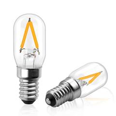 2W T22 E14 LED Filament Light Bulb  AC/DC 12V-24V,  for RV Camper Marine, Truck, Boat, Solar Power Lamp ( 2-Pack)