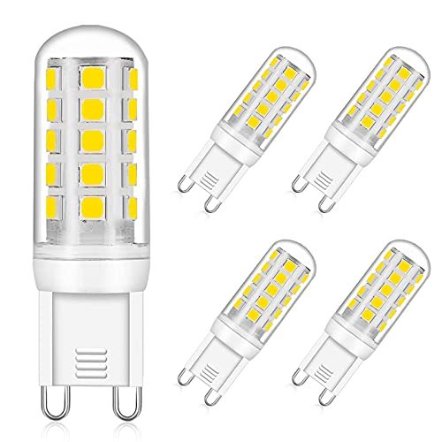 4W Dimmable G9 Halogen Bulb AC220-240V 390lm bi pin Energy Saving  for Chandelier Home Lighting Decor（5-pack）