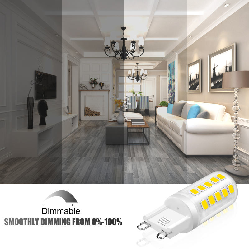 4W Dimmable G9 Halogen Bulb AC220-240V 390lm bi pin Energy Saving  for Chandelier Home Lighting Decor（5-pack）