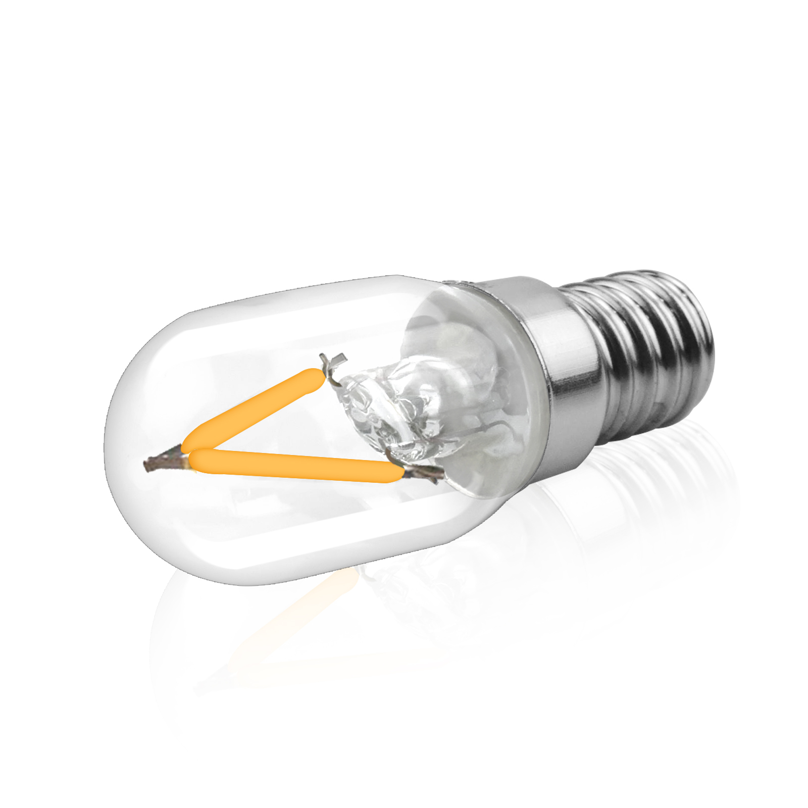 2W T22 E14 LED Filament Light Bulb  AC/DC 12V-24V,  for RV Camper Marine, Truck, Boat, Solar Power Lamp ( 2-Pack)