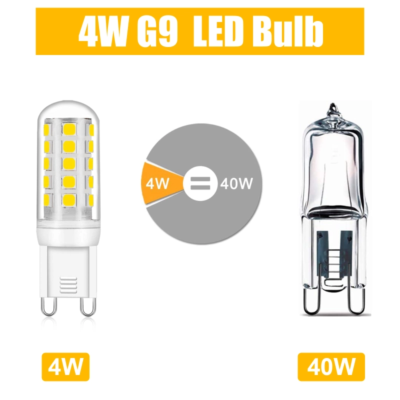 4W Dimmable G9 Halogen Bulb AC220-240V 390lm bi pin Energy Saving  for Chandelier Home Lighting Decor（5-pack）