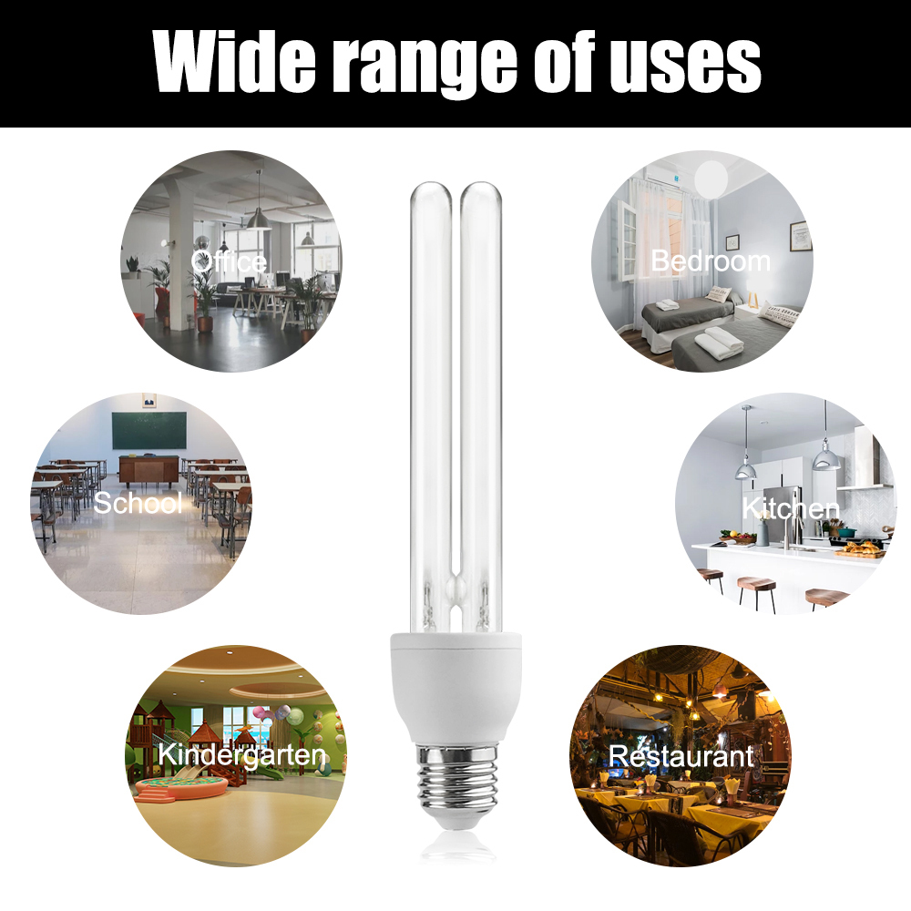 25W E27 UVC Disinfection Light Bulb, Ultraviolet Sterilization Lamp Bulb with Ozone UV Germicidal Lamp 254 nm 360° Beam Angle(1-PACK)