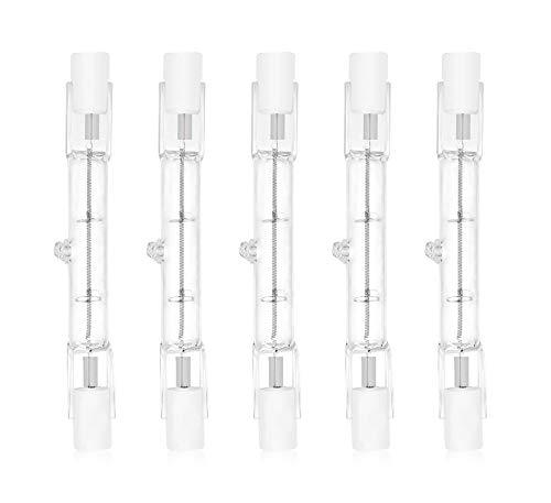 100W 78mm Dimmable R7S Halogen Bulb, J Type Linear Double Ended Floodlight Security Light Bulb Warm White 2800K(5-Pack)