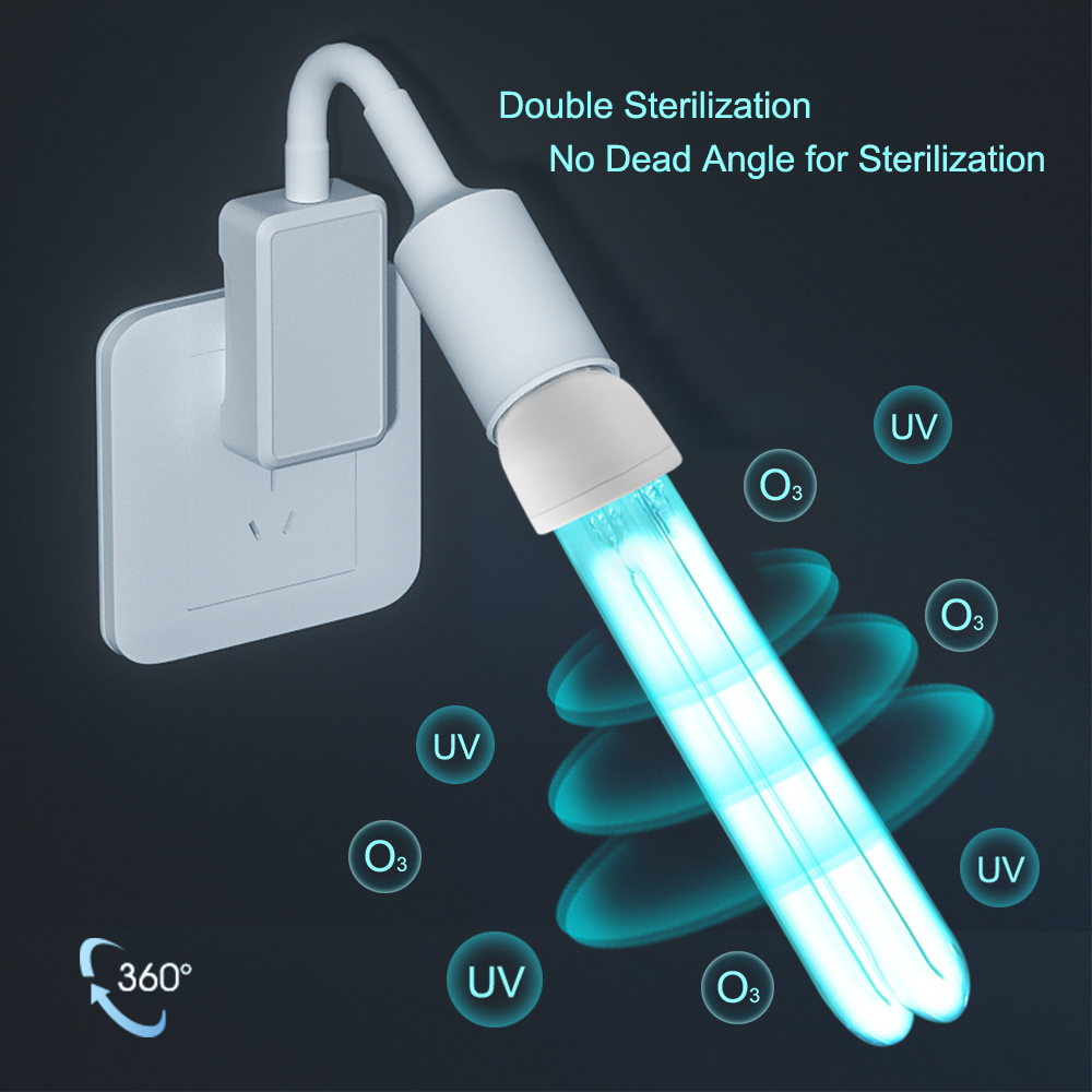 25W E27 UVC Disinfection Light Bulb, Ultraviolet Sterilization Lamp Bulb with Ozone UV Germicidal Lamp 254 nm 360° Beam Angle(1-PACK)