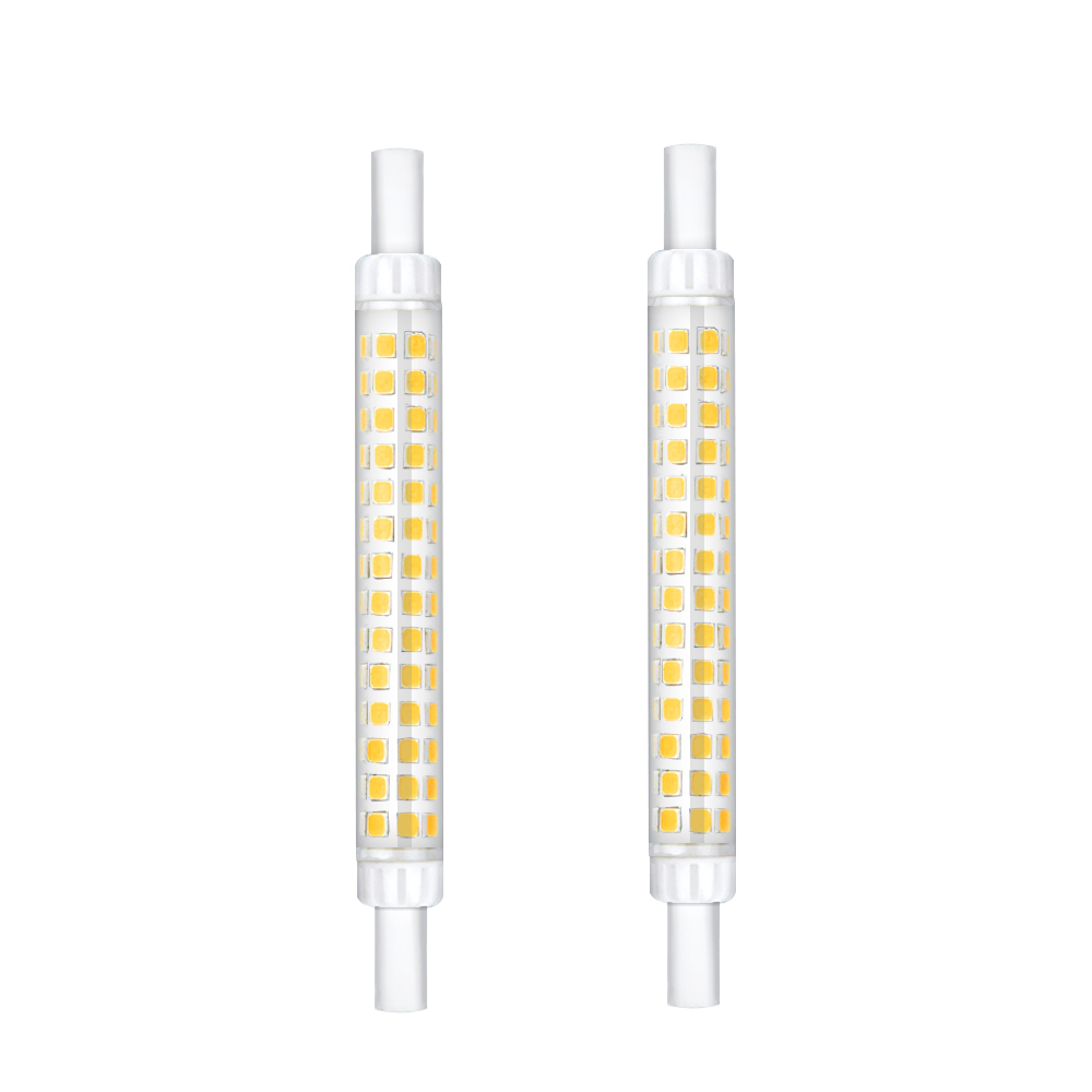 10W T3 R7S J118 LED Light Bulb, Double Ended Floodlight Bulb 120V, 120V Lamp 118mm Warm White 3000K for Work Light, Landscape Light (2-Pack)