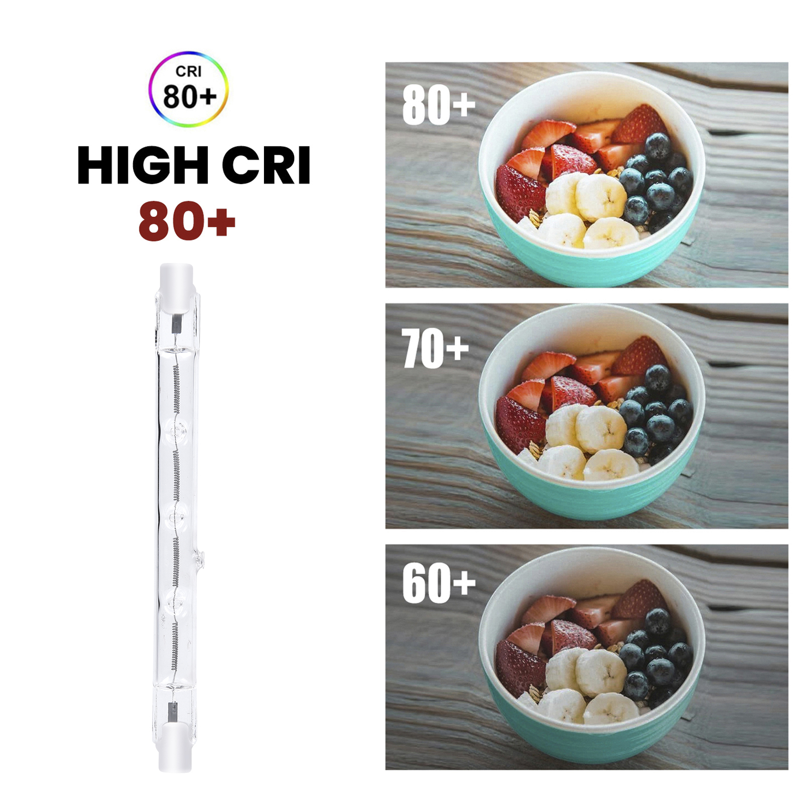 300W 118mm R7s Dimmable Halogen Light Bulb, J118 J Type Double Ended Base Floodlight Bulbs Super Bright Slim Reflector Lamps Warm White 2800K 5900LM 3
