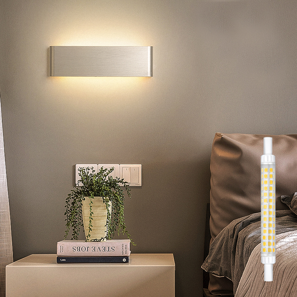 10W T3 R7S J118 LED Light Bulb, Double Ended Floodlight Bulb 120V, 120V Lamp 118mm Warm White 3000K for Work Light, Landscape Light (2-Pack)